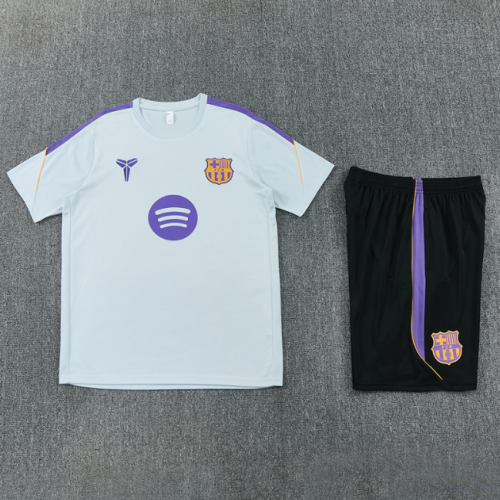 Barcelona 2026/2027 short sleeve and shorts tracksuit light blue