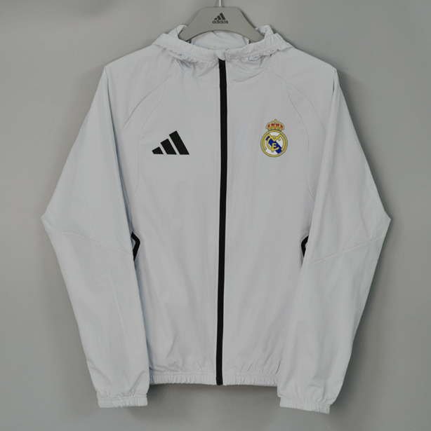 Real Madrid 26/27 windbreaker coat light grey