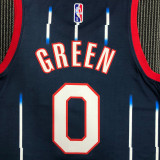 21-22 Rockets GREEN #0 Dark blue City Edition Top Quality Hot Pressing NBA Jersey