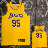 21-22 LAKERS TOSCANO #95 Yellow 75th Anniversary Top Quality Hot Pressing NBA Jersey