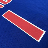 21-22 Pistons IVERSON #1 Blue 75th Anniversary Top Quality Hot Pressing NBA Jersey