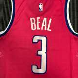21-22 Wizards BEAL #3 Pink Red City Edition Top Quality Hot Pressing NBA Jersey