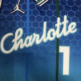 21-22 Hornets BALL #1 Blue City Edition Top Quality Hot Pressing NBA Jersey