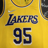 21-22 LAKERS TOSCANO #95 Yellow 75th Anniversary Top Quality Hot Pressing NBA Jersey