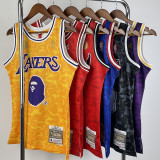 2023 LAKERS & BAPE #93 Yellow Top Quality Hot Pressing NBA Jersey(猿人头)