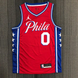 21-22 76ERS MAXEY #0 Red Trapeze Edition Top Quality Hot Pressing NBA Jersey