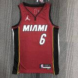 21-22 Heat JAMES #6 Red 75th Anniversary Trapeze Edition Top Quality Hot Pressing NBA Jersey