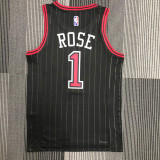 21-22 Bulls ROSE #1 Black Trapeze Edition Top Quality Hot Pressing NBA Jersey