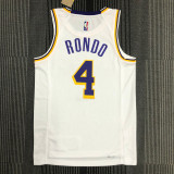 21-22 Lakers RONDO #4 White 75th Anniversary Top Quality Hot Pressing NBA Jersey