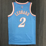21-22 Clippers LEONARD #2 Blue City Edition Top Quality Hot Pressing NBA Jersey