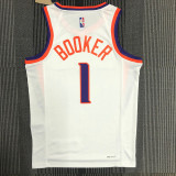 21-22 Suns BOOKER #1 White 75th Anniversary Top Quality Hot Pressing NBA Jersey