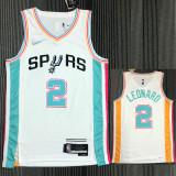 21-22 Sa Spurs LEONARO #2 White City Edition Top Quality Hot Pressing NBA Jersey