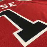 21-22 Bulls ROSE #1 Red 75th Anniversary Top Quality Hot Pressing NBA Jersey