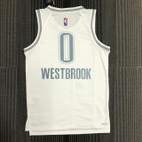 21-22 OKC WESTBROOK #0 White City Edition Top Quality Hot Pressing NBA Jersey