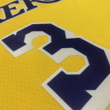 21-22 Lakers DAVIS #3 Yellow 75th Anniversary Top Quality Hot Pressing NBA Jersey