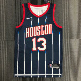 21-22 Rockets HARDEN #13 Dark blue City Edition Top Quality Hot Pressing NBA Jersey