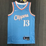 21-22 Clippers GEORGE #13 Blue City Edition Top Quality Hot Pressing NBA Jersey