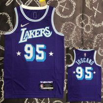 21-22 LAKERS TOSCANO #95 Purple 75th Anniversary City Edition Top Quality Hot Pressing NBA Jersey
