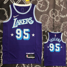21-22 LAKERS TOSCANO #95 Purple 75th Anniversary City Edition Top Quality Hot Pressing NBA Jersey