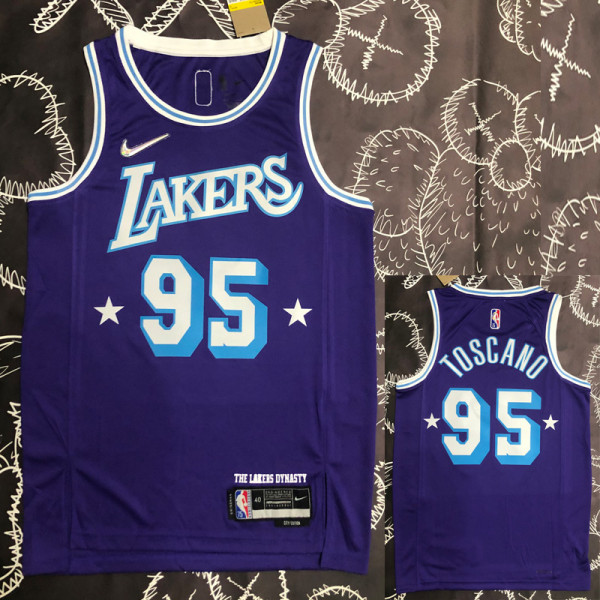 21-22 LAKERS TOSCANO #95 Purple 75th Anniversary City Edition Top Quality Hot Pressing NBA Jersey