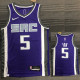 21-22 Kings Fox #5 Purple 75th Anniversary Top Quality Hot Pressing NBA Jersey