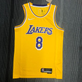 21-22 Lakers BRYANT #8 Yellow 75th Anniversary Top Quality Hot Pressing NBA Jersey