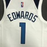 21-22 Timberwolves EDWARDS #1 White 75th Anniversary Top Quality Hot Pressing NBA Jersey