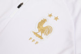 2022 France White Kids Half Pull Tracksuit (童装) (半拉链)