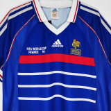 1998 France Home Retro Soccer Jersey(右胸带小字)