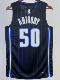 22-23 Magic ANTHONY #50 Black Top Quality Hot Pressing NBA Jersey（黑色条纹）