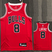 21-22 Bulls LAVINE #8 Red 75th Anniversary Top Quality Hot Pressing NBA Jersey