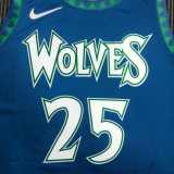 21-22 Timberwolves ROSE #25 Blue City Edition Top Quality Hot Pressing NBA Jersey