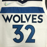 21-22 Timberwolves TOWNS #32 White 75th Anniversary Top Quality Hot Pressing NBA Jersey