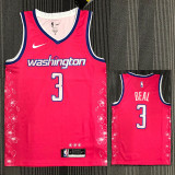 21-22 Wizards BEAL #3 Pink Red City Edition Top Quality Hot Pressing NBA Jersey