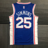 21-22 76ERS SIMMONS #25 Blue 75th Anniversary Top Quality Hot Pressing NBA Jersey