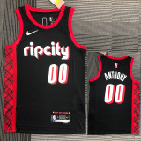 21-22 Trail Blazers ANTHONY #00 Black City Edition Top Quality Hot Pressing NBA Jersey