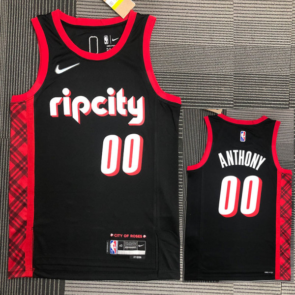 21-22 Trail Blazers ANTHONY #00 Black City Edition Top Quality Hot Pressing NBA Jersey