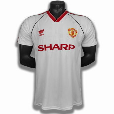 1988-1990 Man Utd Away White Retro Soccer Jersey