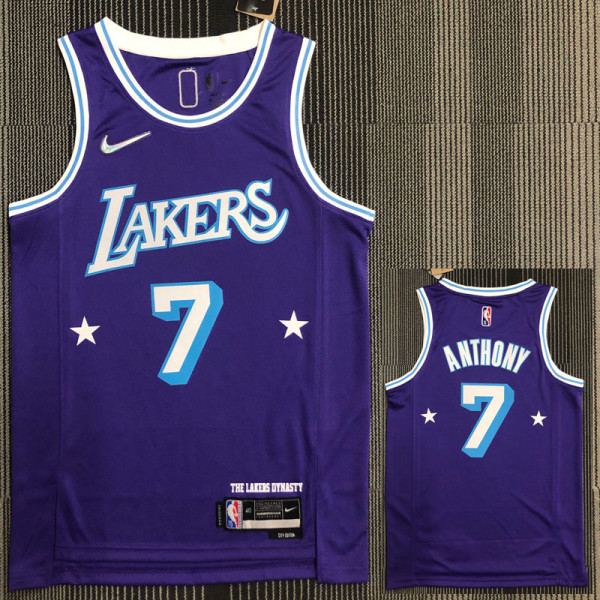 21-22 Lakers ANTHONY #7 Purple City Edition Top Quality Hot Pressing NBA Jersey