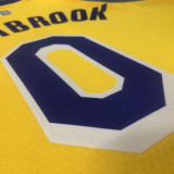 21-22 Lakers WESTBROOK #0 Yellow 75th Anniversary Top Quality Hot Pressing NBA Jersey