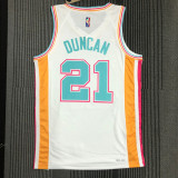 21-22 Sa Spurs DUNCAN #21 White City Edition Top Quality Hot Pressing NBA Jersey