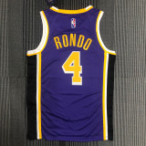 21-22 Lakers RONDO #4 Purple Trapeze Edition Top Quality Hot Pressing NBA Jersey
