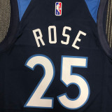 21-22 Timberwolves ROSE #25 Dark blue 75th Anniversary Top Quality Hot Pressing NBA Jersey