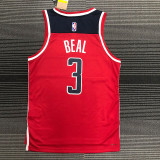 21-22 Wizards BEAL #3 Red 75th Anniversary Top Quality Hot Pressing NBA Jersey