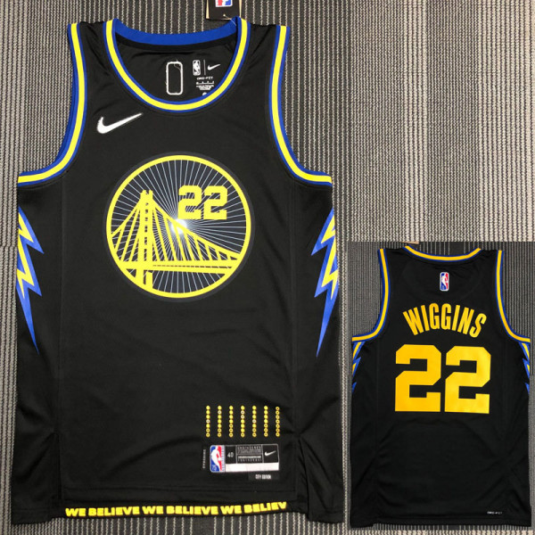 21-22 Warriors WIGGINS #22 Black City Edition Top Quality Hot Pressing NBA Jersey