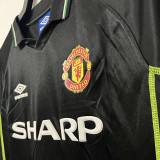 1998-1999 Man Utd Away Black Retro Soccer Jersey