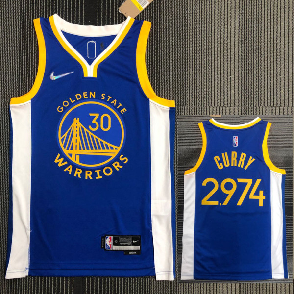 21-22 Warriors CURRY #2.974 Blue 75th Anniversary Top Quality Hot Pressing NBA Jersey