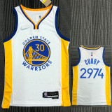 21-22 Warriors CURRY #2.974 White 75th Anniversary Top Quality Hot Pressing NBA Jersey
