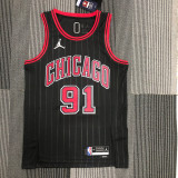 21-22 Bulls RODMAN #91 Black Trapeze Edition Top Quality Hot Pressing NBA Jersey