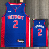 21-22 Pistons CUNNINGHAM #2 Blue 75th Anniversary Top Quality Hot Pressing NBA Jersey